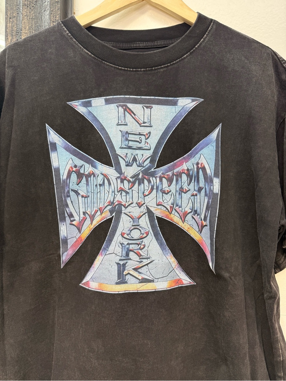 Godspeed New York Chrome Motto double graphic T-Shirt - Picture 3 of 13